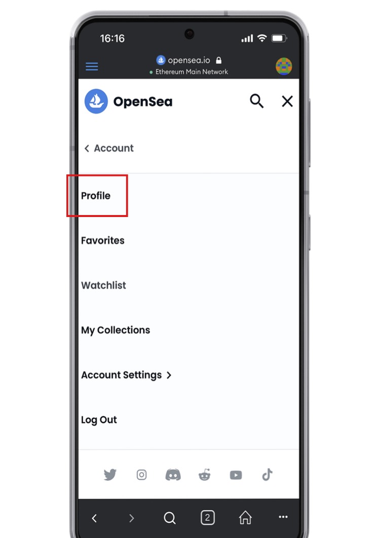 【スマホアプリ】OpenSeaのアカウント設定方法3