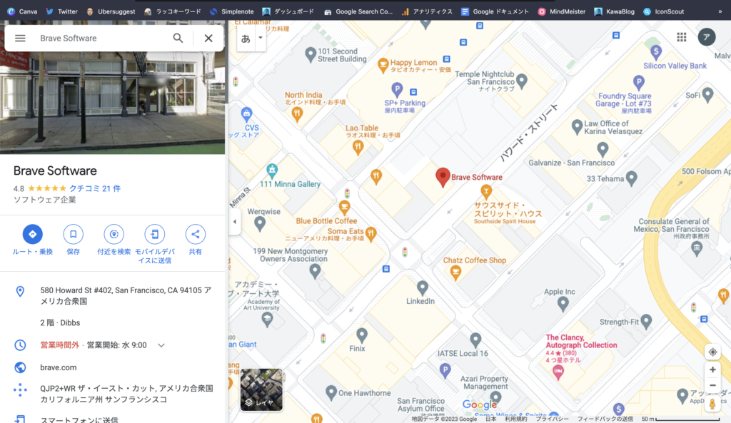Brave本社　google Map